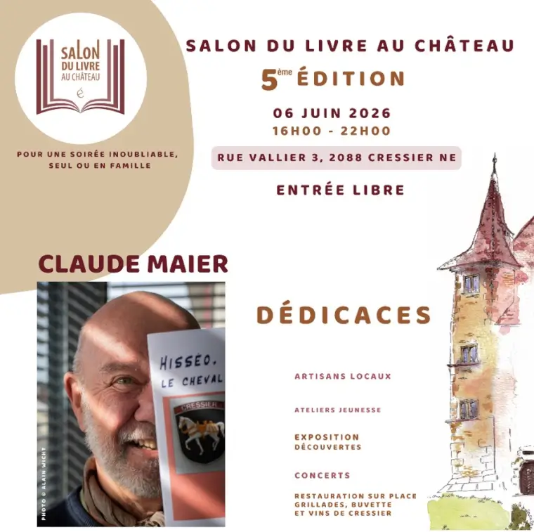 Affichette d'un salon du livre où je présente mes ouvrages