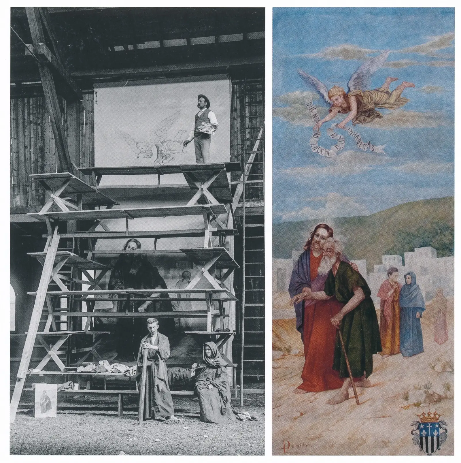 Le tableau qui orne le plafond de la nef de l'église de Cressier
